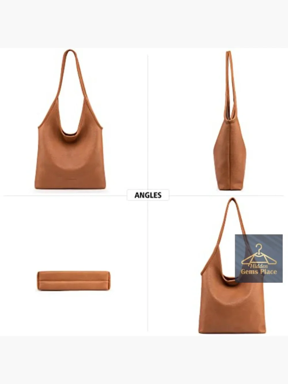 Slouchy Hobo Bag for Women Soft Vegan Leather Shoulder Handbag Top Handle